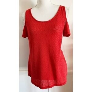 Toto Collection • Red Cold Shoulder Blouse